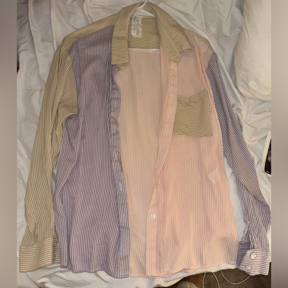 Striped Multicolor Button Up